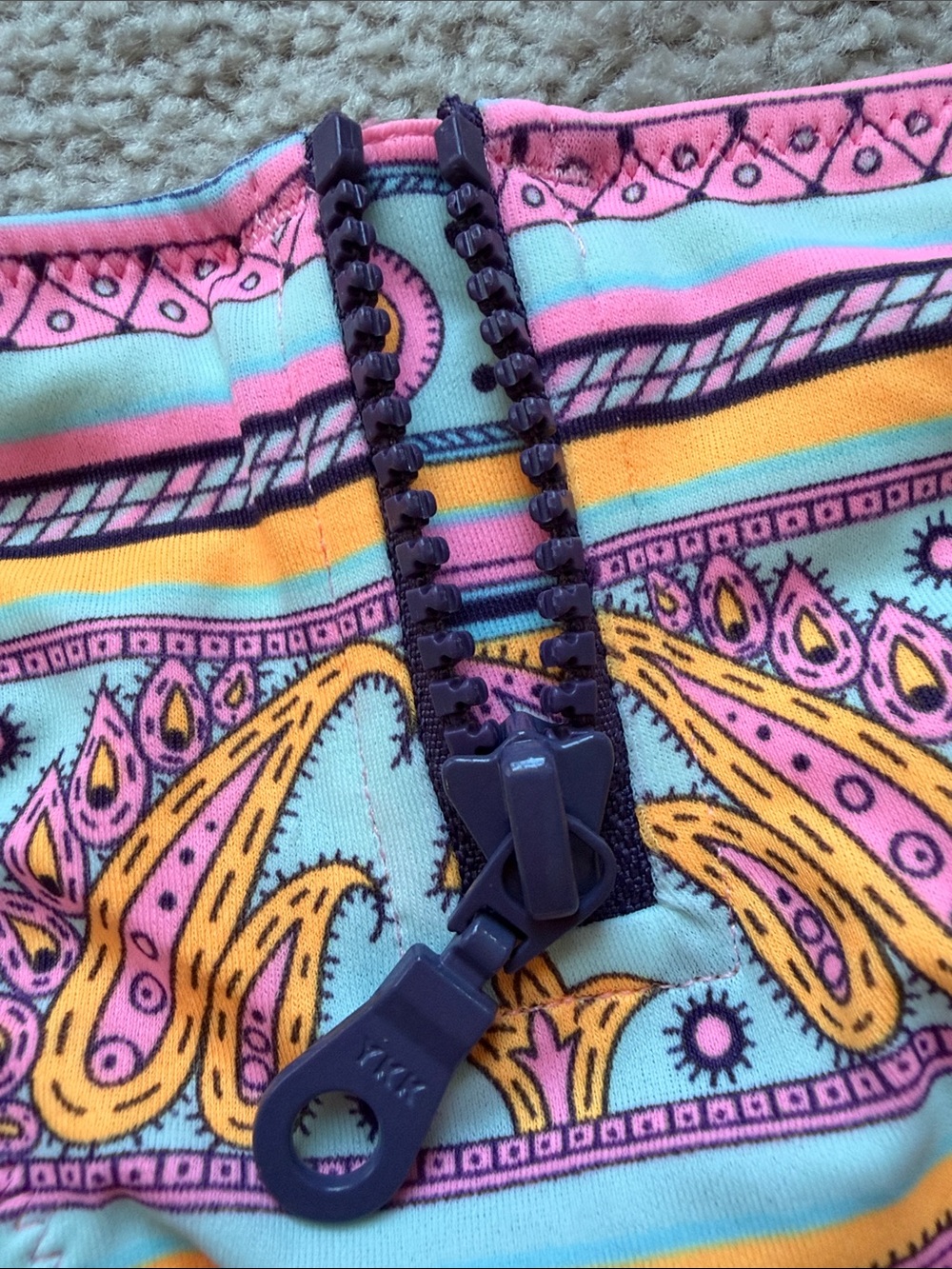 Victoria's Secret Pink Purple Paisley Zip-Front Bikini Set - Picture 7 of 14